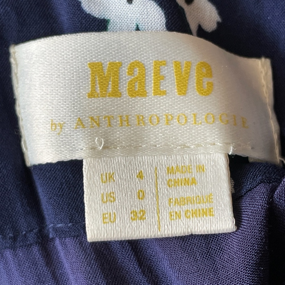 Anthropologie Maeve Vivienne Floral Maxi Handkerchief  Hem Dress - 0 - Picture 10 of 11